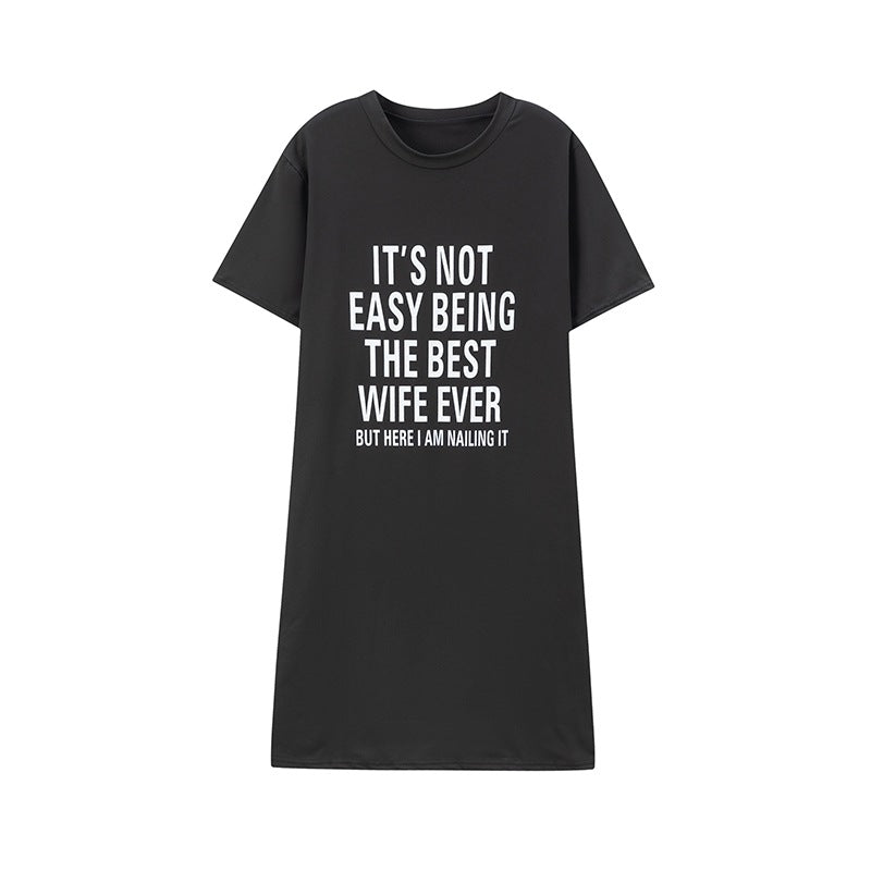Kvinder Oversized Grafik T-shirt Kjole Stilla