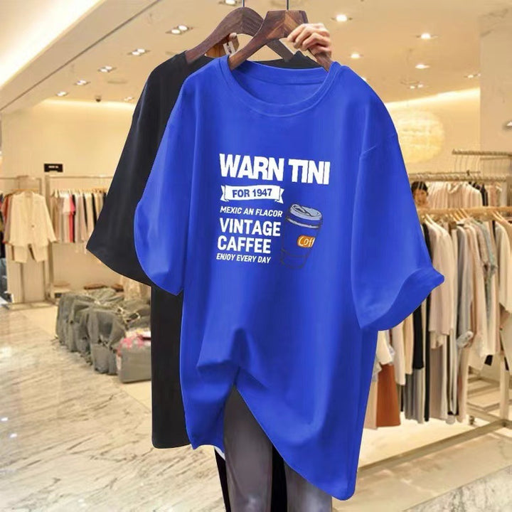 Dame T-shirt med vintage kaffepresse grafik Stilla