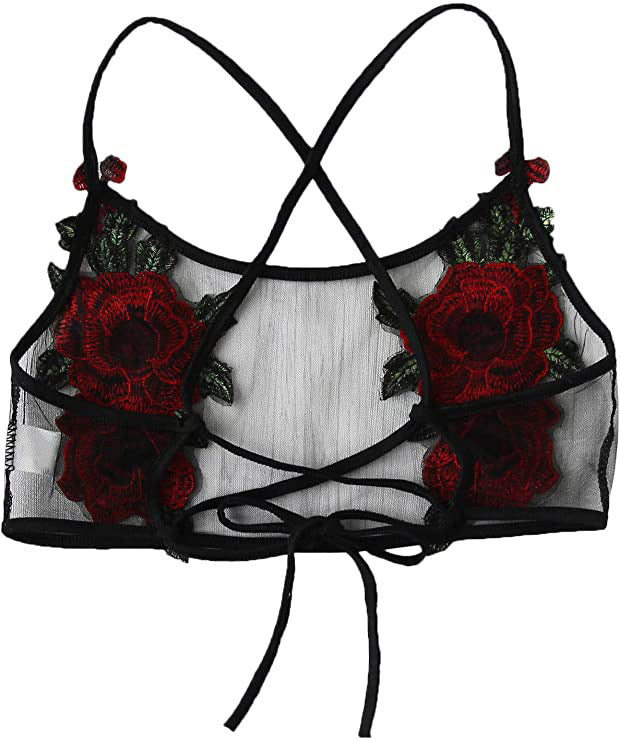 Dame Floral Broderet Net-Bralette Stilla