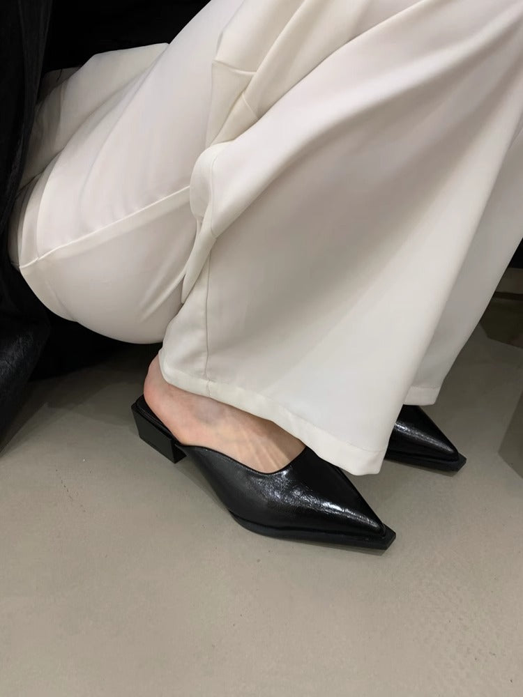 Dame spidse tå hæl mules med elegant design Stilla