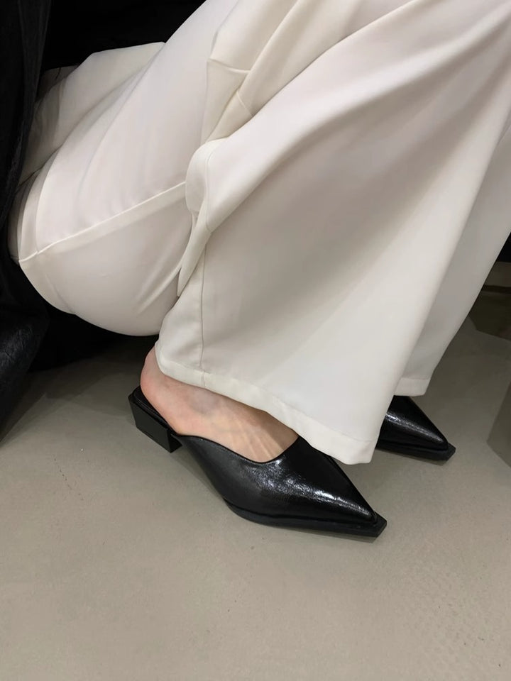 Dame spidse tå hæl mules med elegant design Stilla