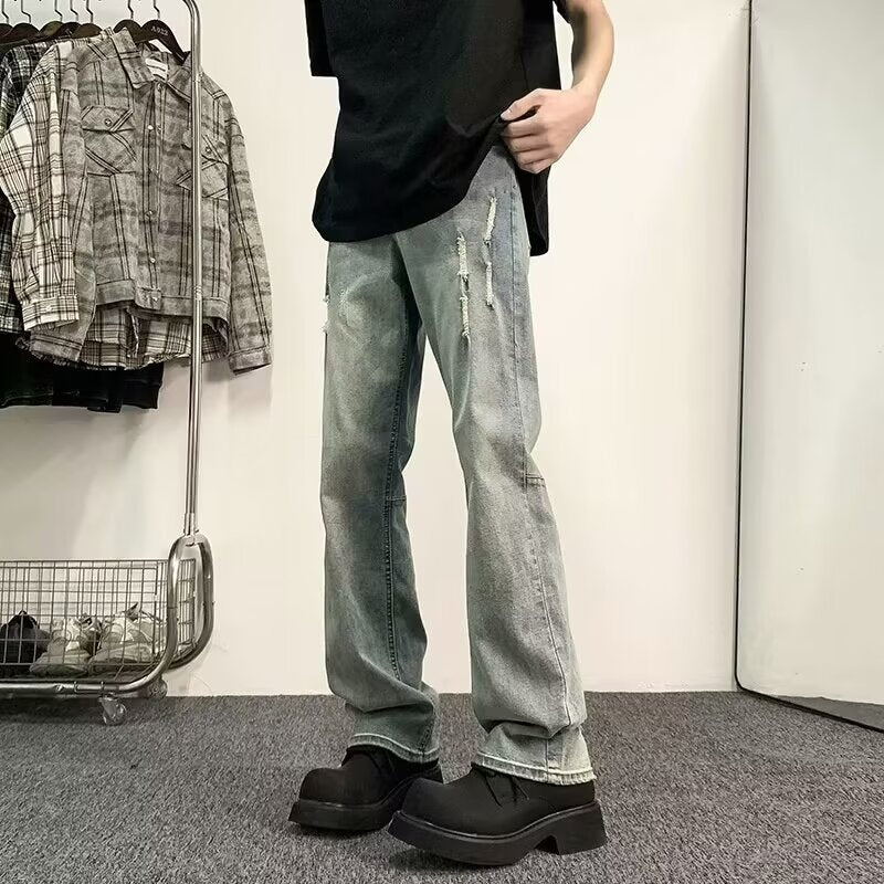 Herrer Mode Vintage-jeans med destroyed-detaljer og komfortabel pasform Stilla