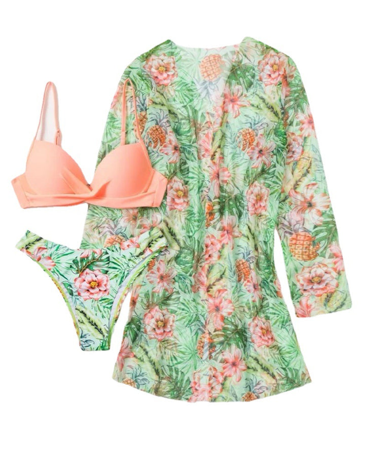 Femme Stilfuld Trykt Bikini- og Cover-Up-Sæt Stilla