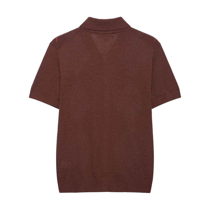 Femme Kortærmet Argyle Strik Button-Up Skjorte Stilla