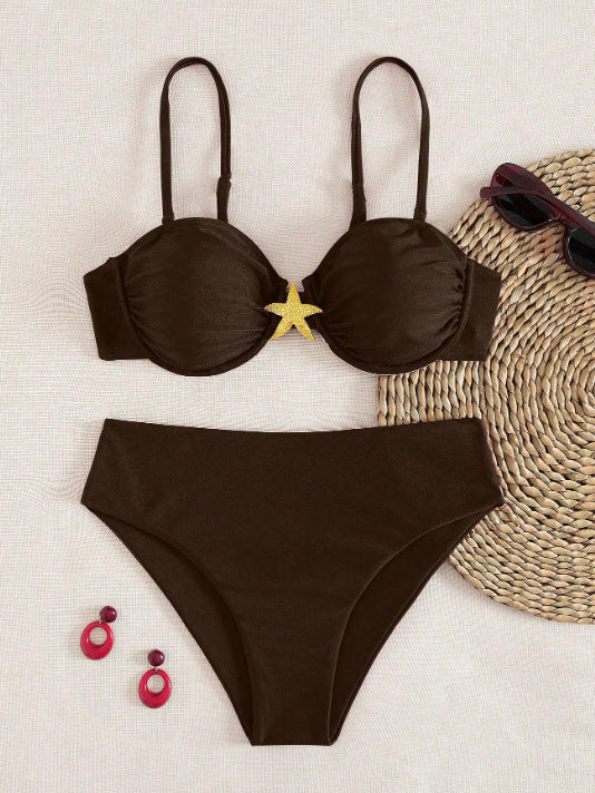 Dame Balconette-Bikini med dekorative stjerner Skovae