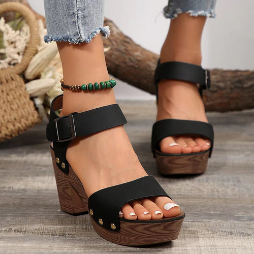 Dame Wedge-sandaler med skridsikre overdel og justerbar ankelrem Stilla