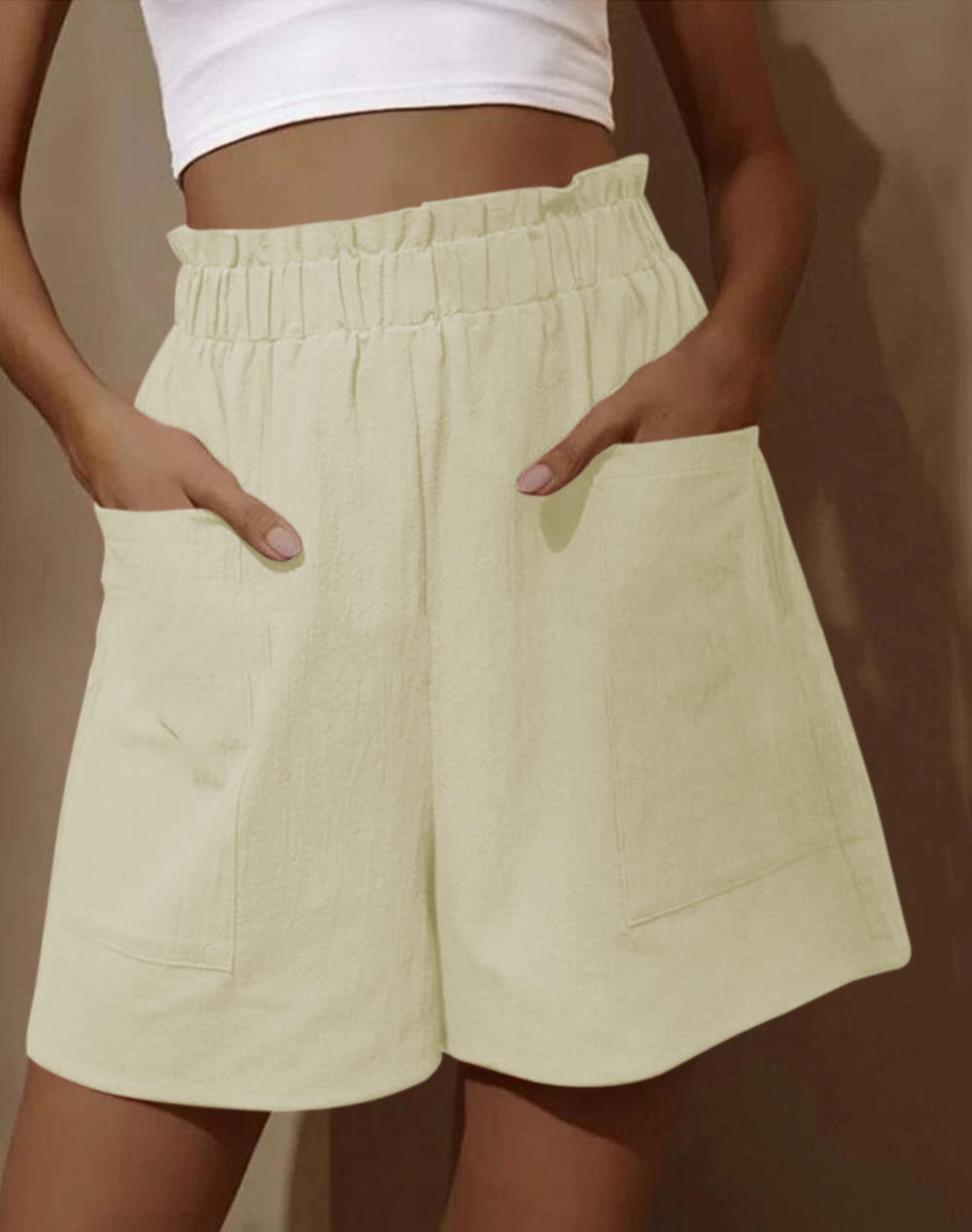 Dame Fritid Høj talje Lommer Shorts Stilla