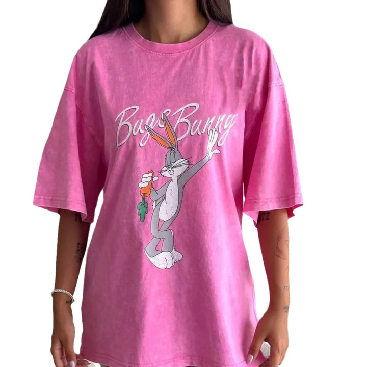 Dame Oversized T-Shirt med nostalgisk Mickey Mouse design Stilla