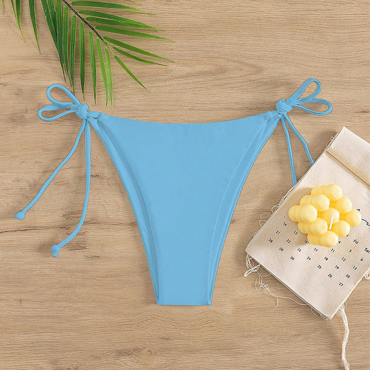 Dame højtskårne bikini-bukser med justerbare bindebånd Skovae