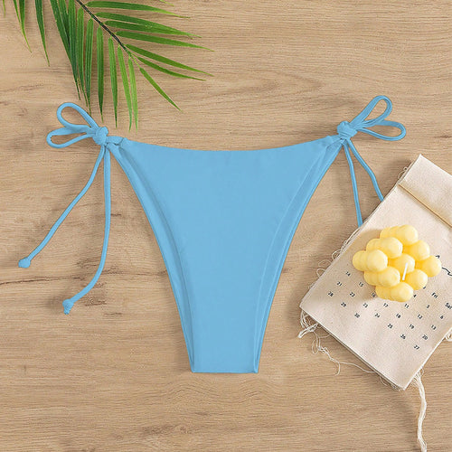 Dame højtskårne bikini-bukser med justerbare bindebånd Skovae