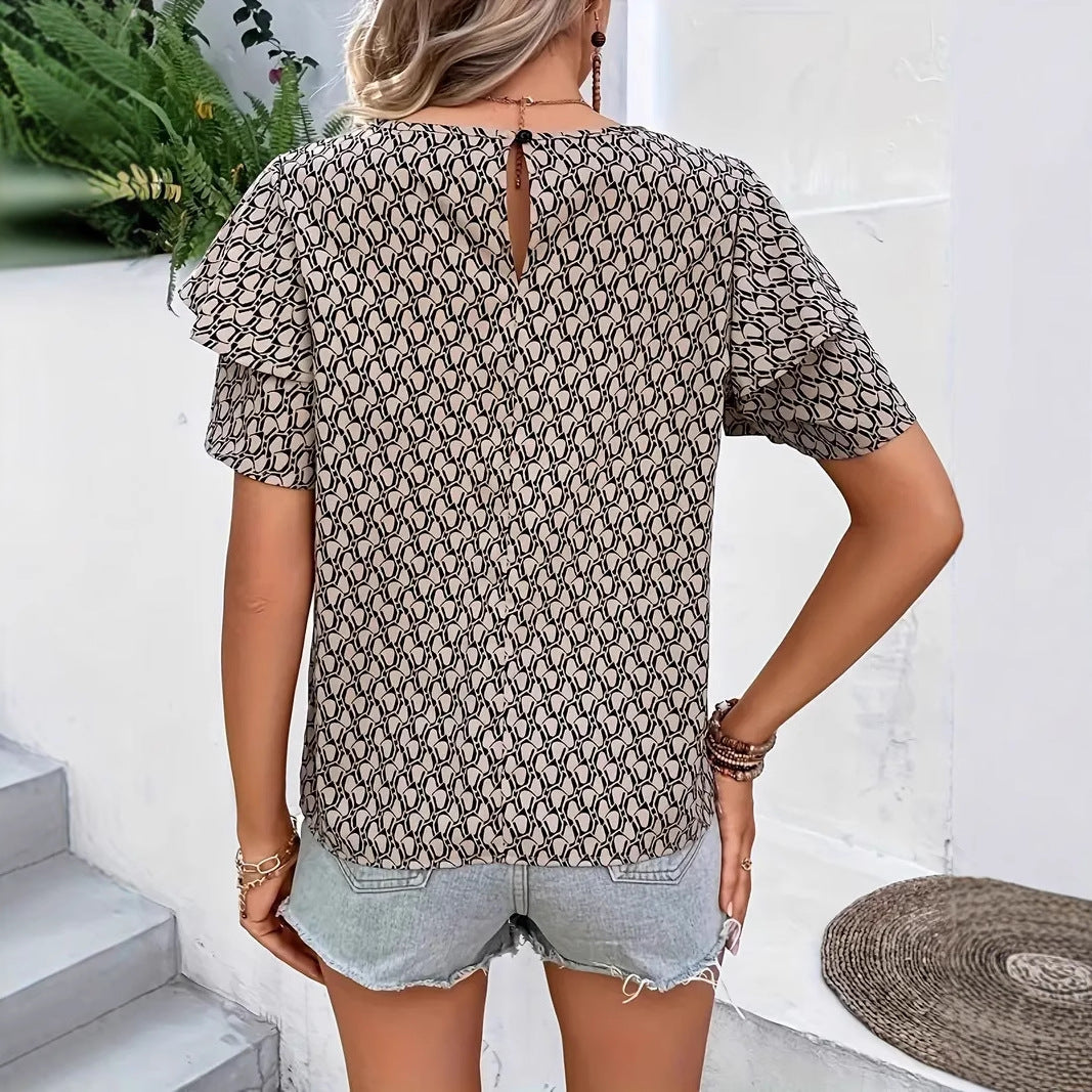 Dame moderigtig overdel med elegante ruffle-detaljer Stilla