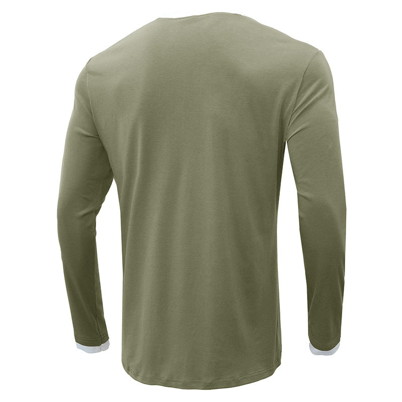 Herrer Langærmet Henley T-shirt med unikt farvedetalje Stilla