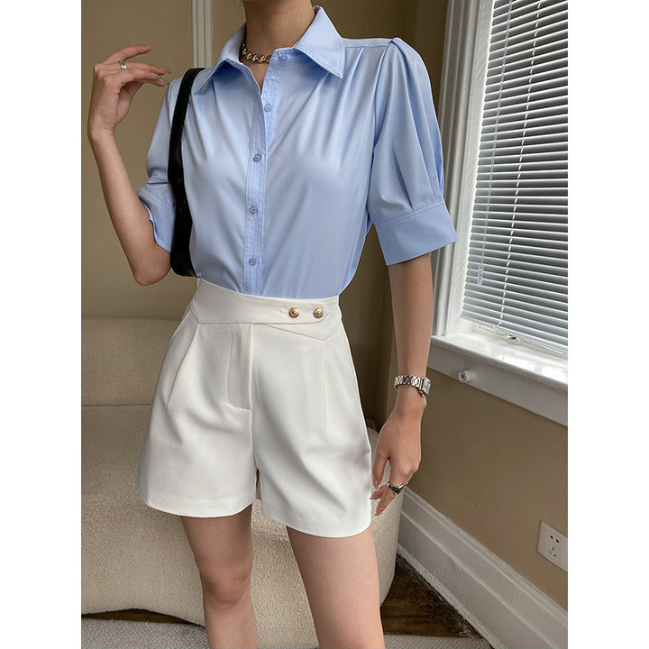 Damer Elegant Bluse med Puffærmer Stilla