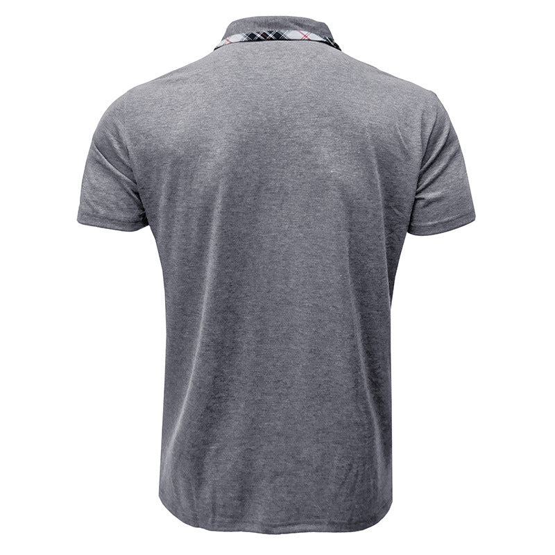 Herrer Polo-shirt med stilfuld ternet detalje og brystlomme Stilla