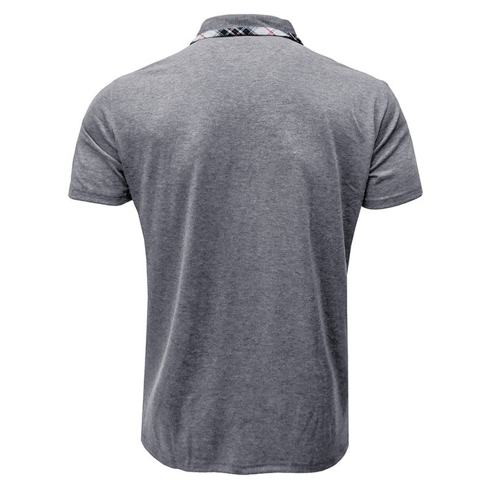 Herrer Polo-shirt med stilfuld ternet detalje og brystlomme Stilla