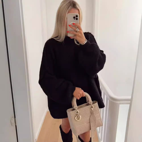 Femme Textured Knit Sweater Stilla