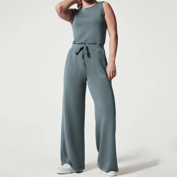 Dame Elegant Jumpsuit med bredt ben og taljestrop Stilla