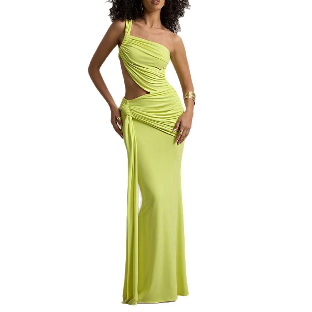 Damer Elegant Cut-Out Aftenkjole med asymmetrisk design og flydende stof Stilla