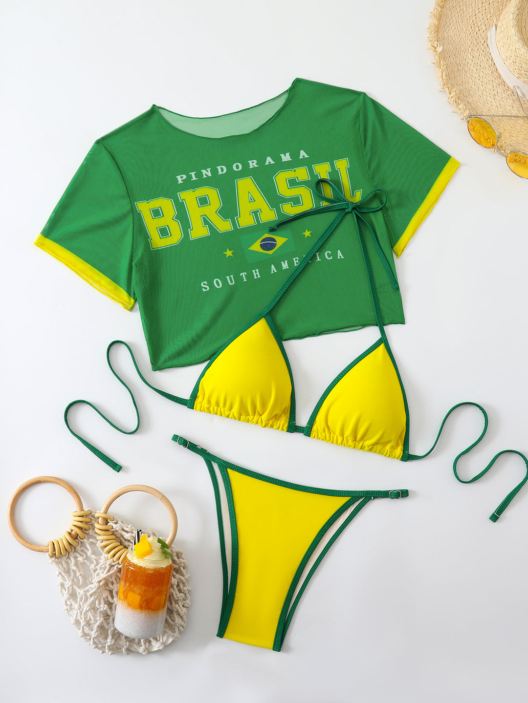 Dame bikini sæt med kreativt grafisk design Skovae