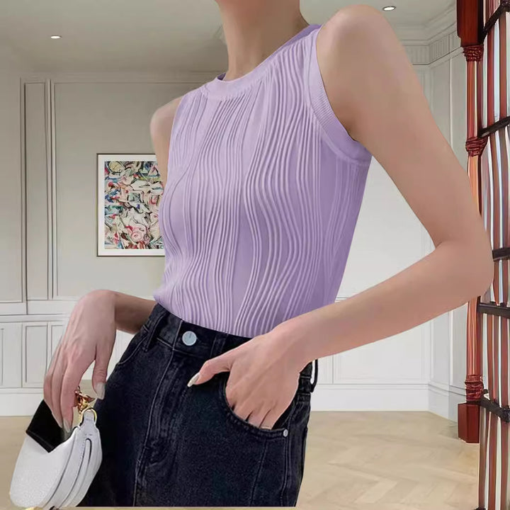 Dame tanktop med struktureret ribdesign og elegant snit Stilla