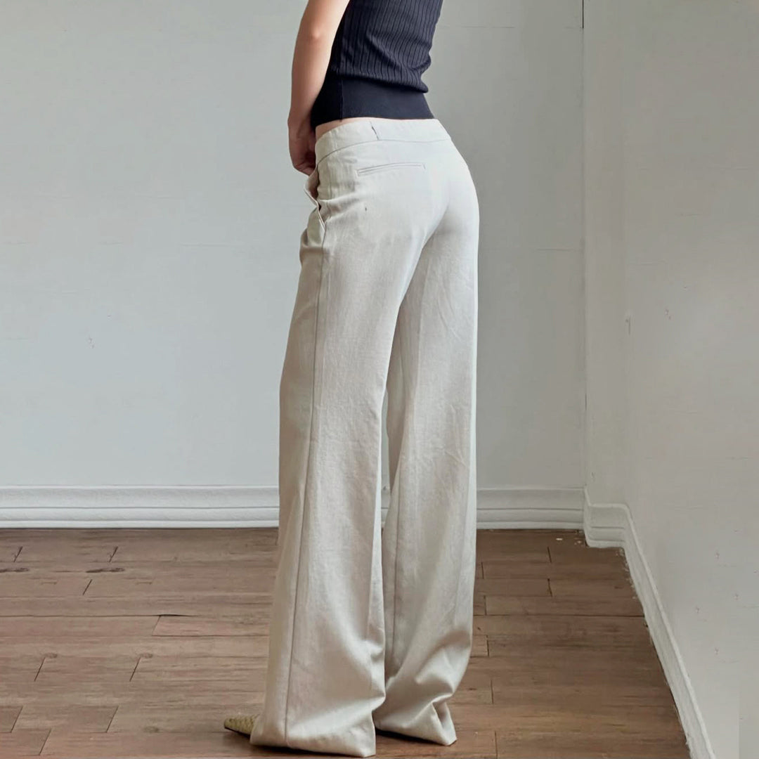 Dame bred Business-bukser med høj talje og elegante lommer Skovae