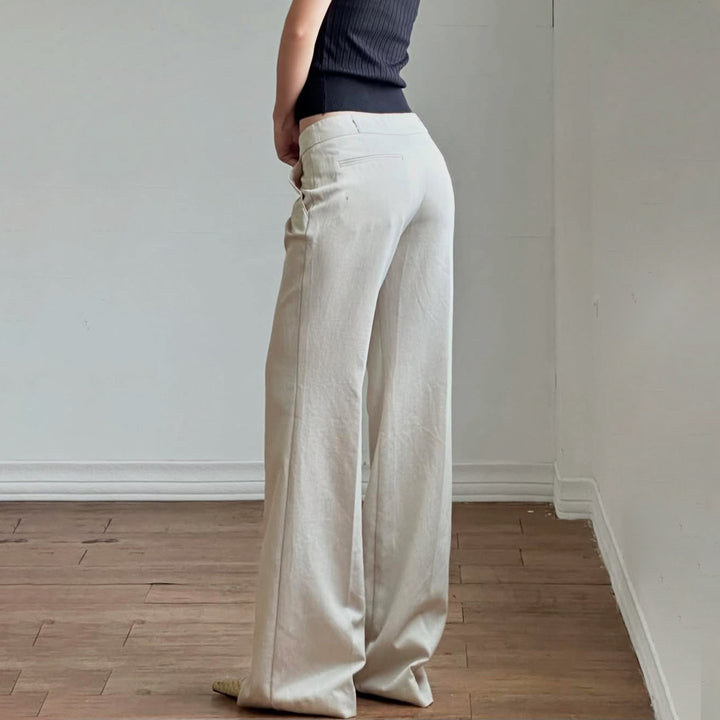 Dame bred Business-bukser med høj talje og elegante lommer Skovae
