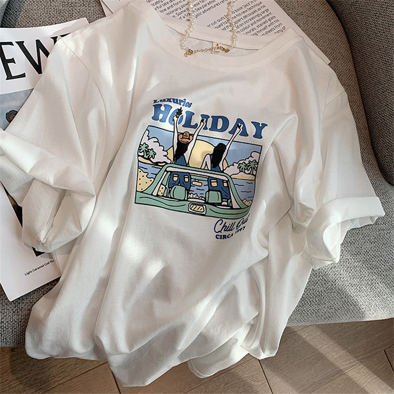 Femme Relaxed Fit Grafik T-Shirt med legende artwork Stilla