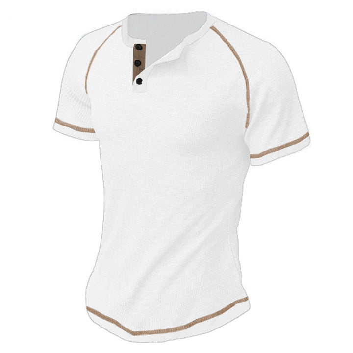 Herrer kortærmet Henley t-shirt med kontrastdetaljer Stilla