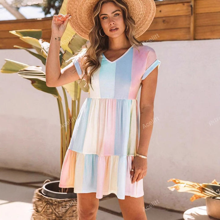 Dame legesy sommerkjole med farvegradient og frisk design Stilla