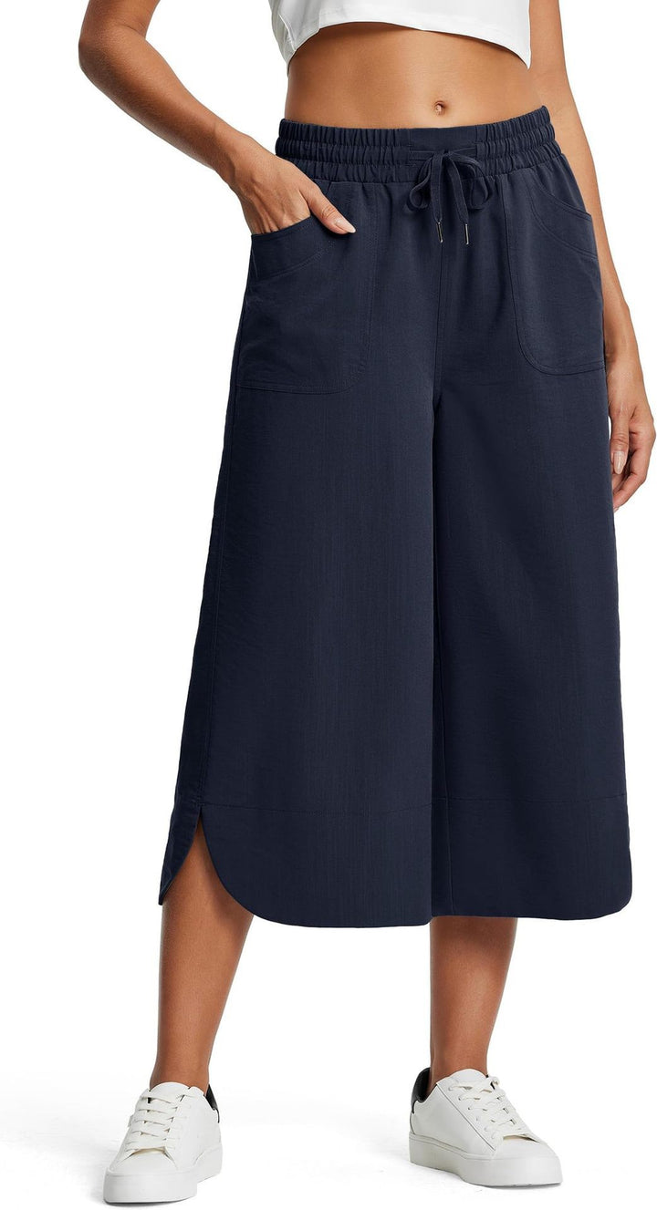 Damer casual culotte med elastisk talje og praktiske sidelommer Stiila