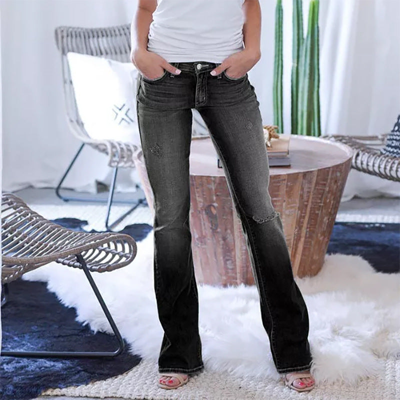 Dame Flared Jeans med vintage-inspireret design og høj talje Stilla