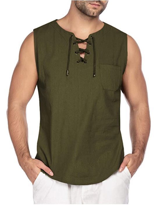 Herrer afslappet tanktop med snøring Stilla