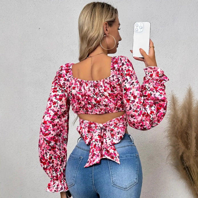 Dame Off-Shoulder Floral Crop Top Stilla
