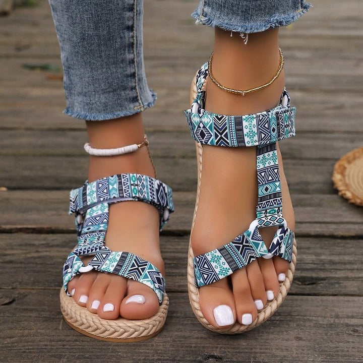 Dame Bekvemme Sandaler med justerbare Remme og ca. flettet Design Stilla