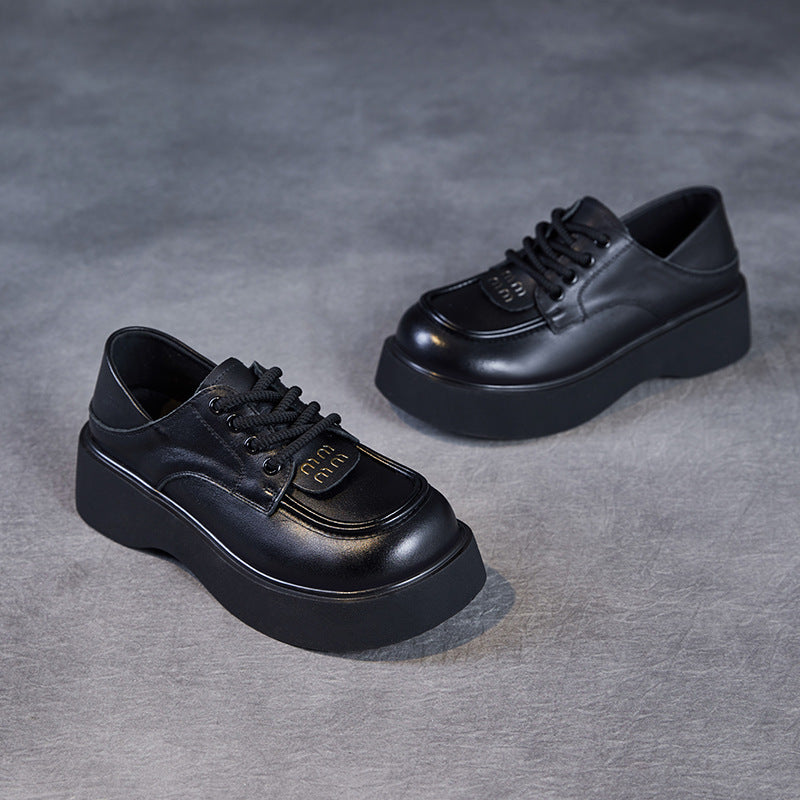 Dame Chunky Platform Oxford Sko med strukturerede detaljer Stilla