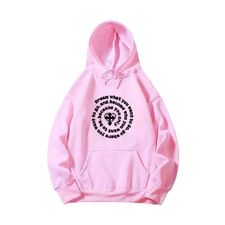 Dame hoodie med inspirerende motiv Skovae