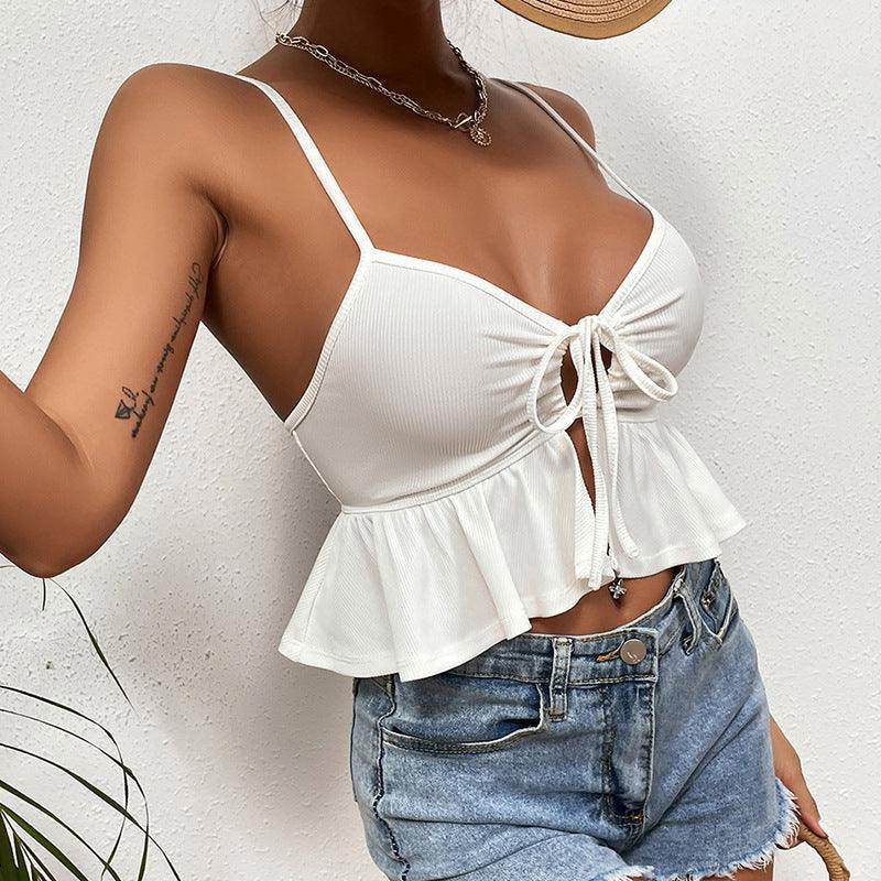Dame Wickelbluse mit schickem Rüschendesign Skovae