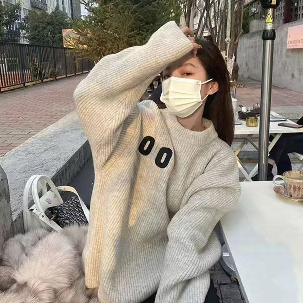Kvinders Oversized Strik Sweater med Rib Struktur Stilla
