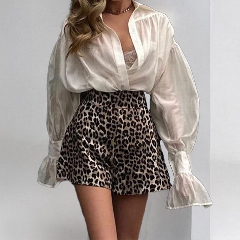 Dame Oversized Bluse med Puffærmer Stilla