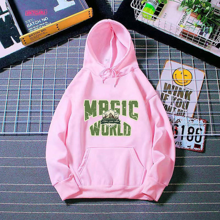 Dame hoodie med moderne grafisk print Skovae