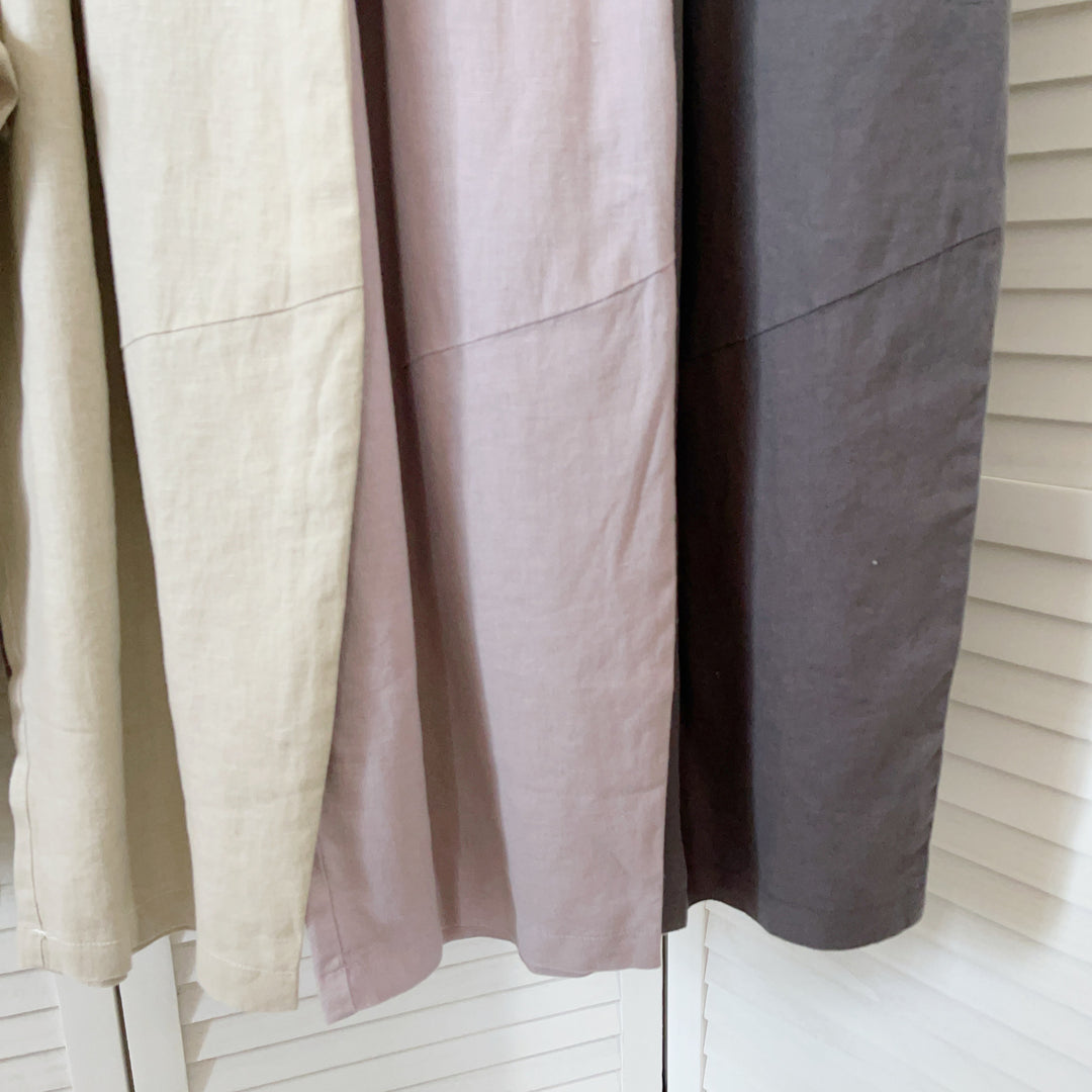 Femme Let Elastisk Talje Linnedbukser Stilla