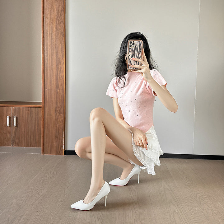 Femme Elegantes Kortsleeve Top Stilla