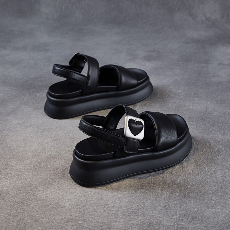 Dame Chunky Platform Slide Sandaler med justerbar spænde Stilla