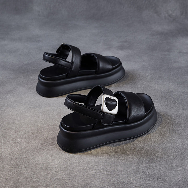 Dame Chunky Platform Slide Sandaler med justerbar spænde Stilla