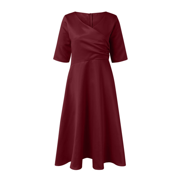 Dame Elegante Vikle-Midi-Kjole Stilla