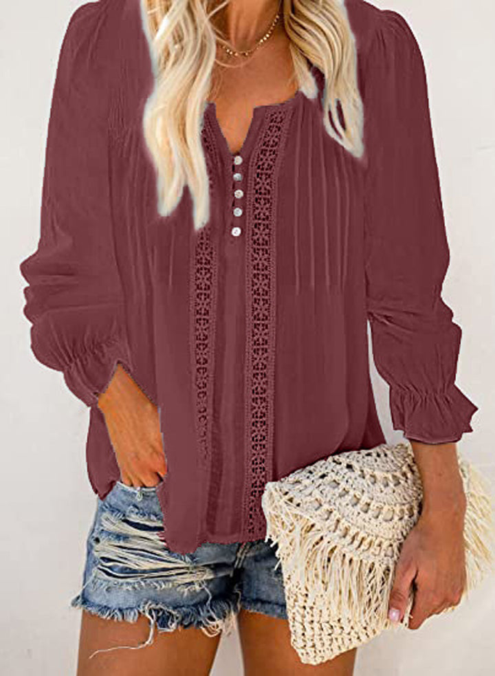Damebluse med fine broderidetaljer Stilla