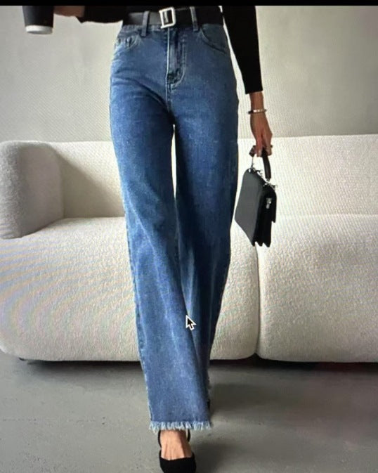 Dame Høj talje Lige Jeans med bred ben og afslappet snit Stilla