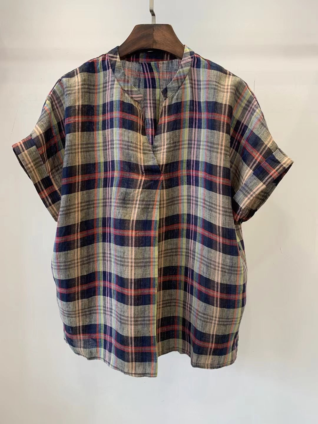 Femme Relaxed Fit Kortærmet Skakbluse Stilla