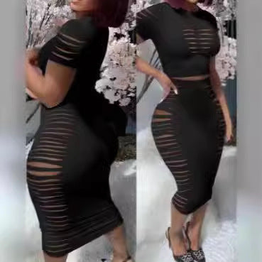 Dame Figurtilpasset Kjole med transparente Cut-Out-detaljer Skovae