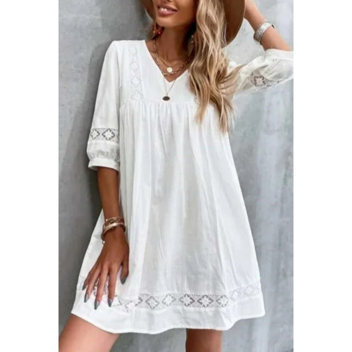Femme Bohemian Broderet Svingkjole Stilla